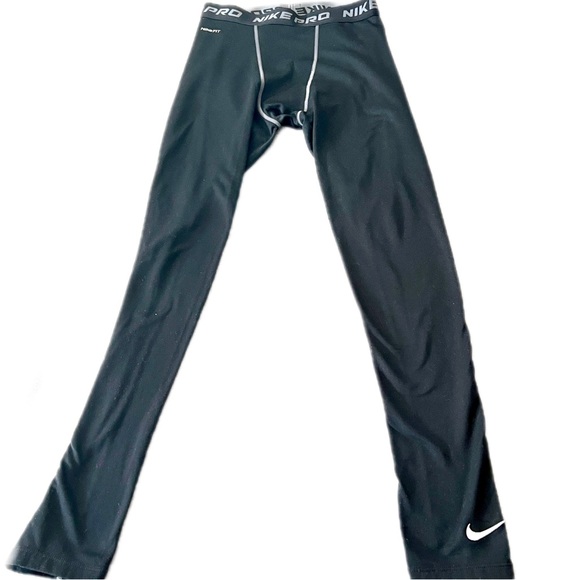 Men’s Nike Pro Compression Tights, Nike Athletic tights black w/silver swoosh - Picture 7 of 9